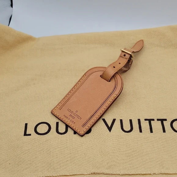 Louis Vuitton Tan Leather Bag Tag - Picture 1 of 7